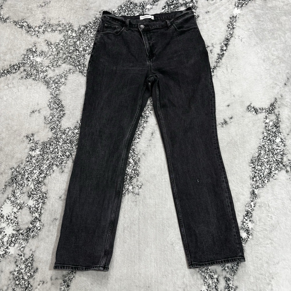Abercrombie & Fitch 90s Slim Straight Ultra High Rise Jeans Black Size 31/12